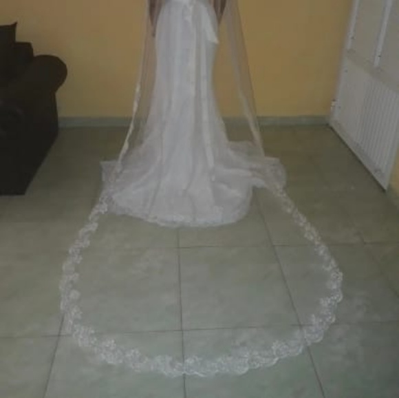 3M Ivory Catherdal Wedding Veil Long With Combe On - Picture 5 of 5